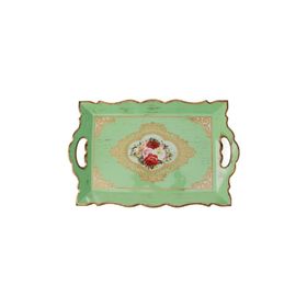 Ancel Ahşap Yeşil Eskitme 48x33 cm Tepsi