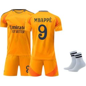 Andream Mbappe 2025 Sezon Real Madrid Turuncu 3'lü Set Çorap Hediyeli Çocuk Forması