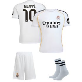 Andream Real Madri'd Mbappe 2026 Yeni Sezon 3'lü Set Çorap Hediyeli Beyaz Çocuk Forması