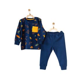 Andy Wawa AC23404 Dinazor Temalı Lacivert Erkek Çocuk Pijama