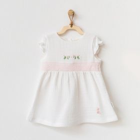 Andywawa AC21685 Beyaz Kız Bebek Elbise