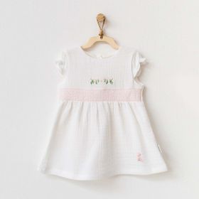 Andywawa AC21685 Beyaz Kız Bebek Elbise