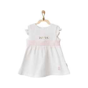 Andywawa AC21685 Beyaz Kız Bebek Elbise