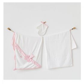 Andywawa AC21812R 3'Lü White Milly Ballet Müslin Banyo Havlu Seti