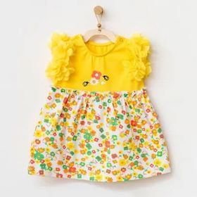 Andywawa AC21835R Sarı Hello Sunshine Bebek Elbise