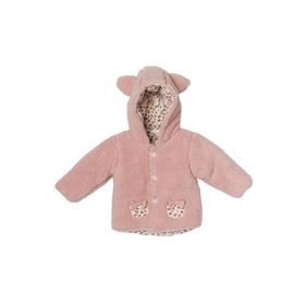 Andywawa AC22078REP Kız Bebek Leopar Desenli Pembe Yumuşak Mont