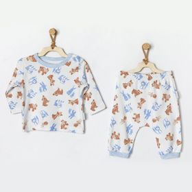 Andywawa AC22319 Ekru Tiny Bear & Friends Bebek Pijama Takımı