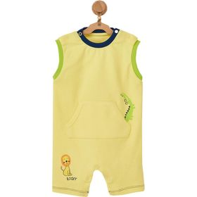 Andywawa AC22527 Sarı Hayvan Motifli Erkek Bebek Tulum