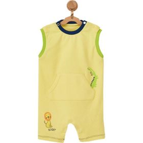 Andywawa AC22527 Sarı Hayvan Motifli Erkek Bebek Tulum