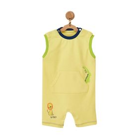 Andywawa AC22527 Sarı Hayvan Motifli Erkek Bebek Tulum