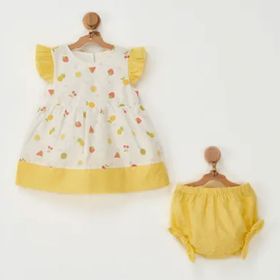Andywawa AC22733 Sarı Bebek Elbise Takımı