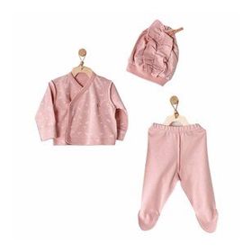 Andywawa AC23068 Pembe 3'lü Kız Bebek Hastane Çıkış Seti