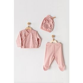 Andywawa AC23068 Pembe 3'lü Kız Bebek Hastane Çıkış Seti