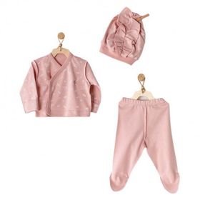 Andywawa AC23068 Pembe 3'lü Kız Bebek Hastane Çıkış Seti