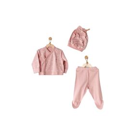 Andywawa AC23068 Pembe 3'lü Kız Bebek Hastane Çıkış Seti