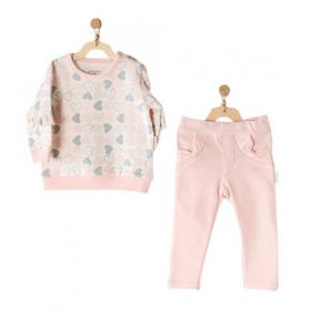 Andywawa AC23250 Pembe Kız Bebek 2'li Takım