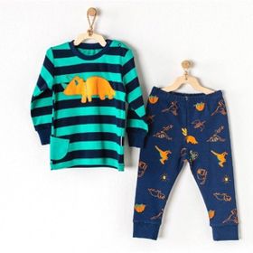 Andywawa AC23403 Lacivert Erkek Çocuk 2'li Pijama Takımı
