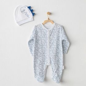Andywawa AC23544 Navy Ptera Nodon Şapkalı Bebek Tulum Takımı