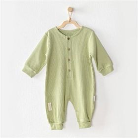 Andywawa AC23650 Yeşil Bebek Fitilli Düğmeli Tulum