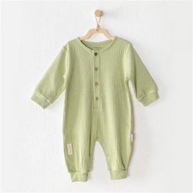 Andywawa AC23650 Yeşil Bebek Fitilli Düğmeli Tulum