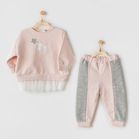 Andywawa AC24132 Ballerina Pembe Gri 2'li Bebek Takım