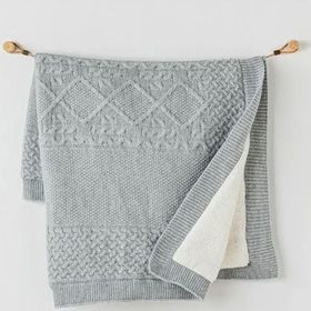 Andywawa AC24337 95x85 cm Grey Melange Triko Bebek Battaniyesi