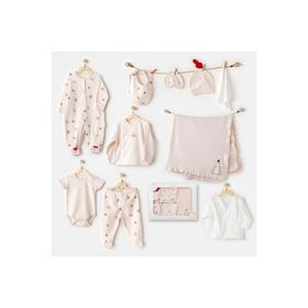 Andywawa AC25341 Newborn Penguin Ekru 10 Parça Bebek Hastane Çıkışı
