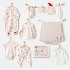 Andywawa AC25341 Newborn Penguin Ekru 10 Parça Bebek Hastane Çıkışı