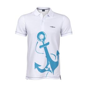 Anemoss Çapa Beyaz Polo Yaka Erkek T-Shirt
