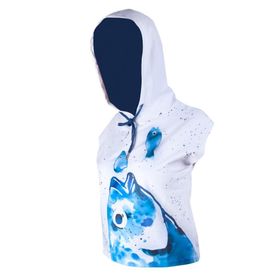 Anemoss Çipura Kolsuz Kapüşonlu Beyaz Kadın Sweatshirt