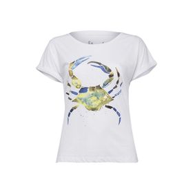 Anemoss Yeşil Yengeç Beyaz Kadın T-shirt