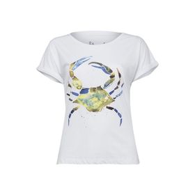 Anemoss Yeşil Yengeç Beyaz Kadın T-shirt