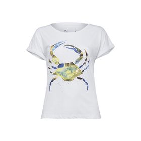 Anemoss Yeşil Yengeç Beyaz Kadın T-shirt