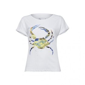 Anemoss Yeşil Yengeç Beyaz Kadın T-shirt