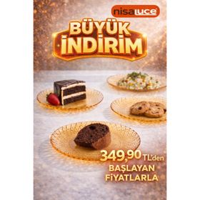 Ang Design Belinda 6'lı Amber Cam Tatlı Kek Tabağı