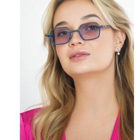 Angel Eyes AE-7751C27 Dikdörtgen Siyah-Lacivert Çerçeveli Unisex Güneş Gözlüğü