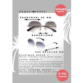 Angel Eyes AE1753NC3B4575 Oval Füme Kadın Güneş Gözlüğü