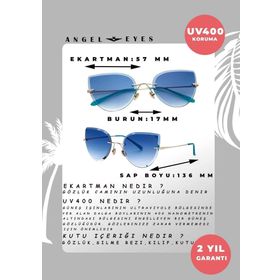 Angel Eyes AE1838C3B3957 Cat Eye Mavi Kadın Güneş Gözlüğü