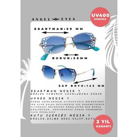 Angel Eyes AE1840C3B3981 Dikdörtgen Lacivert Kadın Güneş Gözlüğü