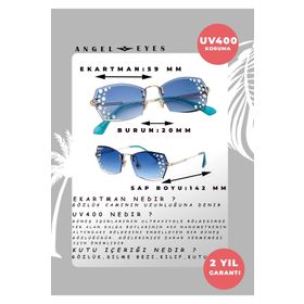 Angel Eyes AE1840C3B3981 Dikdörtgen Lacivert Kadın Güneş Gözlüğü