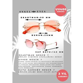 Angel Eyes AE1840C5B3983 Dikdörtgen Pembe Kadın Güneş Gözlüğü