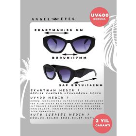 Angel Eyes PR-8803C1 Dikdörtgen Siyah Çerçeveli Unisex Güneş Gözlüğü