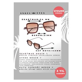 Angel Eyes YW-2023E Kahverengi Dikdörtgen Unisex Güneş Gözlüğü