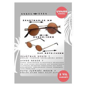 Angel Eyes YW-9030H Yuvarlak Kahverengi Unisex Güneş Gözlüğü
