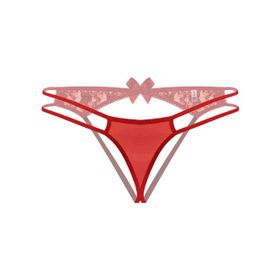 Angel Kırmızı Dantelli Arkası Açık Fantezi Külot Tanga
