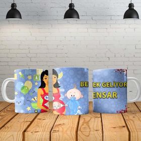Angel Of Life Bebek Geliyor - Erkek Kişiye Özel Baskılı Yeni Tasarım Kupa Bardak