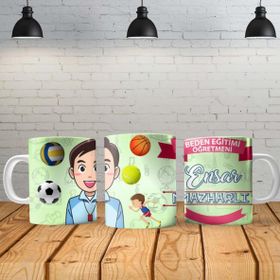 Angel Of Life Beden Eğitimi Öğretmeni Kişiye Özel Baskılı Yeni Tasarım Sihirli Kupa Bardak