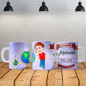 Angel Of Life Coğrafya Öğretmeni Kişiye Özel Baskılı Yeni Tasarım Kupa Bardak