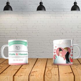 Angel Of Life Düğün 5 Kişiye Özel Baskılı Yeni Tasarım Sihirli Kupa Bardak