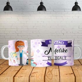 Angel Of Life Eczacı Kadın Kişiye Özel Baskılı Yeni Tasarım Kupa Bardak